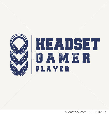 Headset Logo Design Simple Headset Gamer Illustration Template 115016504