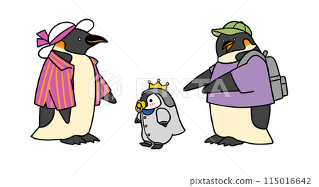 Penguin family illustration 115016642