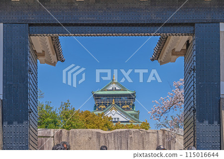 【櫻花】春天的大阪城公園 - 從櫻花門看大阪城塔 115016644