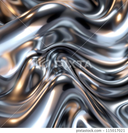 Golden highlights shimmer on liquid metal waves 115017021