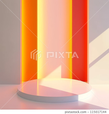 Warm gradient light accentuates vibrant pedestal 115017144