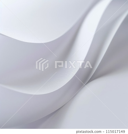 Flowing white paper waves craft serene abstract design 115017149
