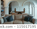 modern living room with sofa and sofa 115017195