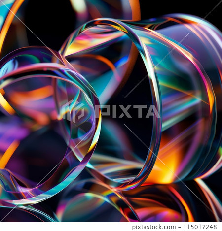 Neon light swirls dance in vibrant, mesmerizing display 115017248