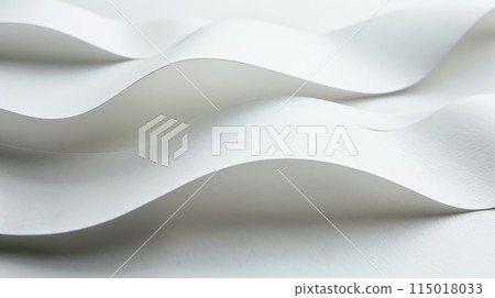 Elegantly flowing sleek white paper waves 115018033