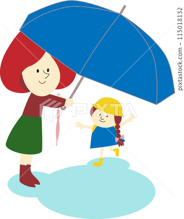 下雨天接孩子插畫 115018132