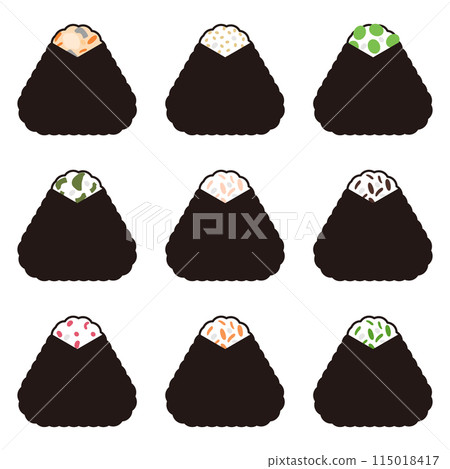 Rice ball illustration set 10 115018417