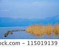 Spring scenery of Hariehama Lake in Takashima City, Shiga Prefecture 115019139