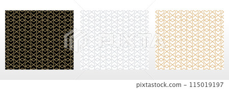 Set of abstract geometric patterns. Seamless vector backgrounds. Colored ornaments Graphic modern patterns Simple lattice graphic design 115019197