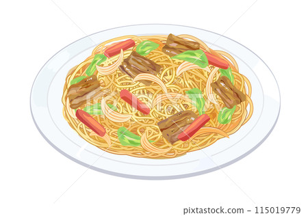 鹽炒麵插畫 鹽炒麵插畫 115019779