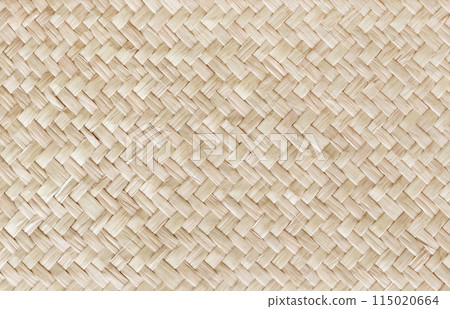 Pattern of old reed weaving mat with vintage style for background and design art work. Pattern of old reed weaving mat with vintage style for background and design art work. 115020664