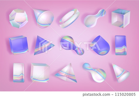 3d abstract glass shape and crystal light gradient 115020805