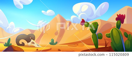 Arizona west desert landscape with cactus cartoon 115020809