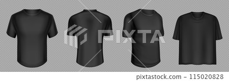 Black tshirt mockup vector. Front and back t shirt Black tshirt mockup vector. Front and back t shirt 115020828