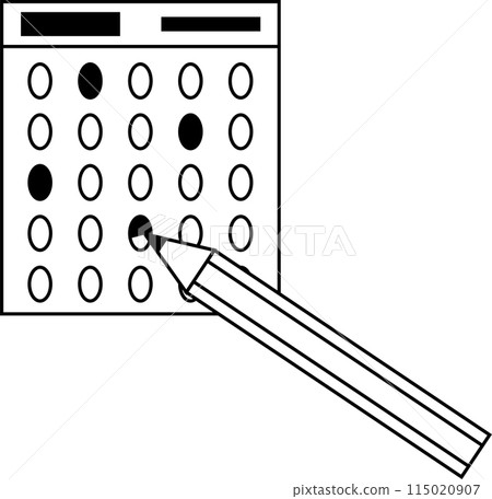 Icon material of the image of filling out a mark sheet 115020907