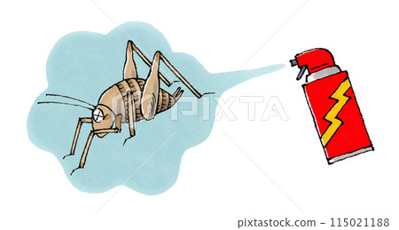 A cockroach being sprayed with insecticide A cockroach being sprayed with insecticide 115021188
