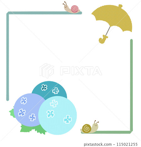 Hydrangea, celery and umbrella frame illustration 115021255