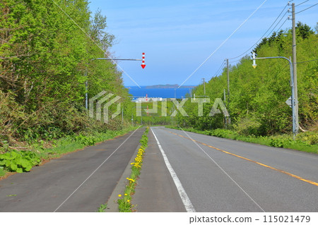 Rebun Island Todo Island seen at the end of the road Rebun Island Todo Island seen at the end of the road 115021479