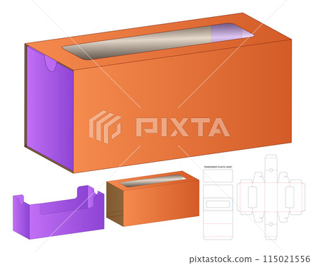 Box packaging die cut template design. 3d mock-up 115021556