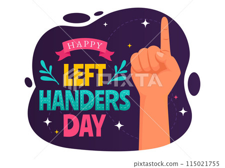 Happy Left Handers Day Celebration Vector Illustration with Raising Awareness of Pride in Being Left Handed in Flat Style Cartoon Background Happy Left Handers Day Celebration Vector Illustration with Raising Awareness of Pride in Being Left Handed in Flat Style Cartoon Background 115021755