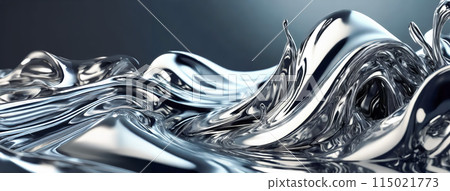Silver liquid metal texture 115021773