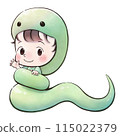一個穿著蛇服裝的男孩的插圖 115022379
