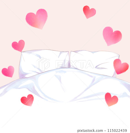 Double bed background heart 115022439