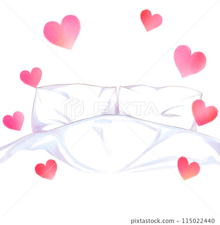 Double bed background heart 115022440