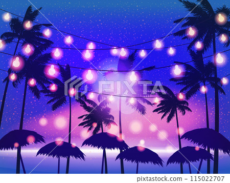 Beach Party, Night Beach Palms Banner, Flyer Beach Party, Night Beach Palms Banner, Flyer 115022707