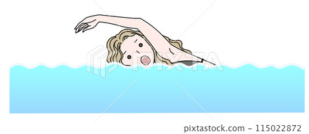 woman swimming in the sea woman swimming in the sea 115022872