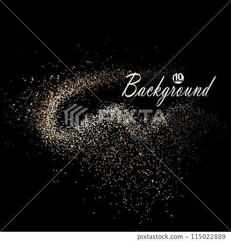 Abstract wavy isolated frame with golden glitter, design component 115022889