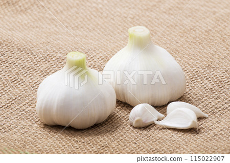 Raw garlic, freshly harvested garlic, freshly picked garlic, healthy vegetables Raw garlic, freshly harvested garlic, freshly picked garlic, healthy vegetables 115022907