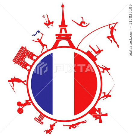 sport Games in france 2024. Vector illustration sport Games in france 2024. Vector illustration 115023199