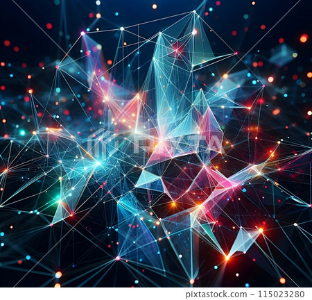 Glowing plexus effect background, neural network Glowing plexus effect background, neural network 115023280