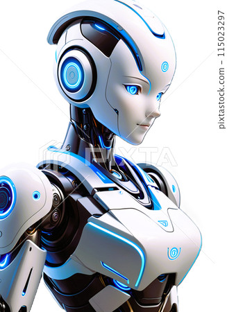 An AI robot with a feminine body shape An AI robot with a feminine body shape 115023297
