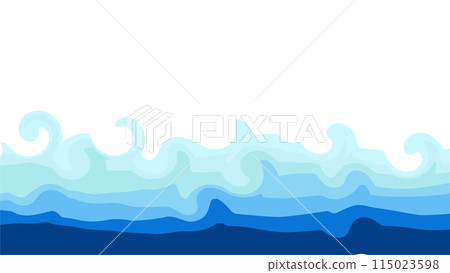 Wave sea vector. Ocean background. Water pattern. blue abstract river 115023598