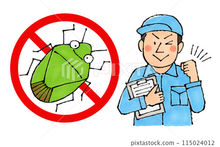 臭蟲消滅公司的男員工（臭蟲禁止標誌） 115024012
