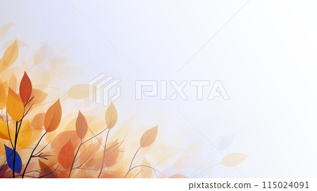 Elegant gradient backdrop with stylized fall foliage 115024091