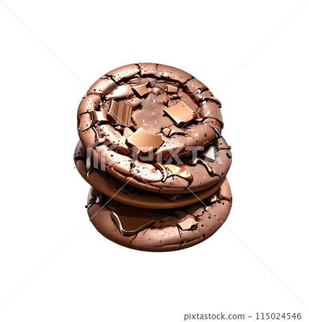 Delicious chocolate cookies isolated on transparent background. 115024546