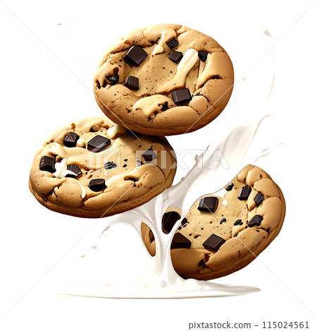 Delicious chocolate cookies isolated on transparent background. 115024561
