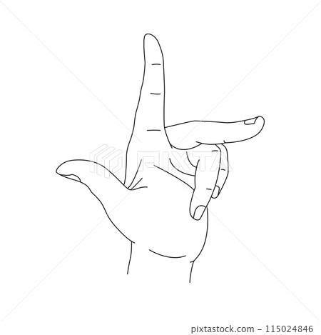 Fleming's left hand rule - line drawing Fleming's left hand rule - line drawing 115024846