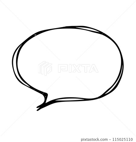Pen-drawn handwritten style speech bubble 115025110