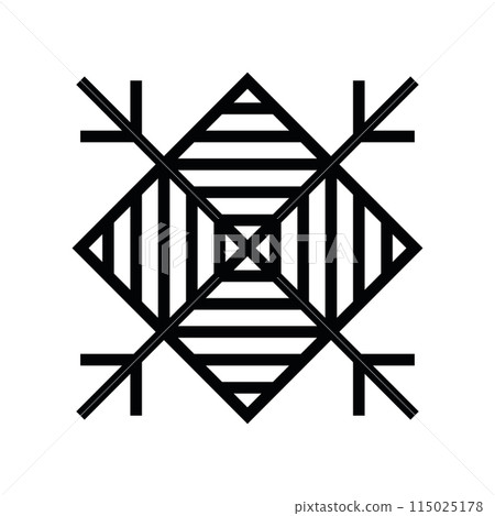 Old baltic Folk star or cross ornamental symbol. Ancient latvian sign Old baltic Folk star or cross ornamental symbol. Ancient latvian sign 115025178