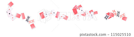 Flying playing cards for poker game on white background. 115025510