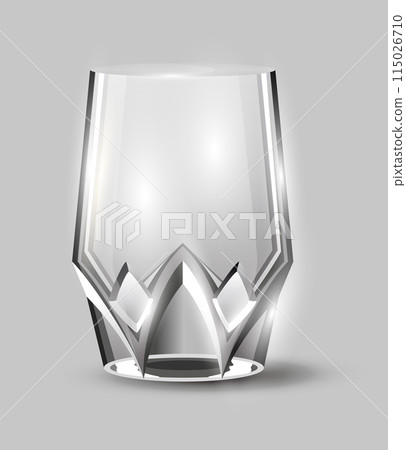 Alcohol glass. Transparent empty realistic mockup stemware for different drinks. Vector illustration 115026710