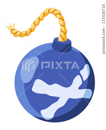 Bomb game icon. Vector cartoon game ui symbol. Gui of rpg computer or mobile game Bomb game icon. Vector cartoon game ui symbol. Gui of rpg computer or mobile game 115026718