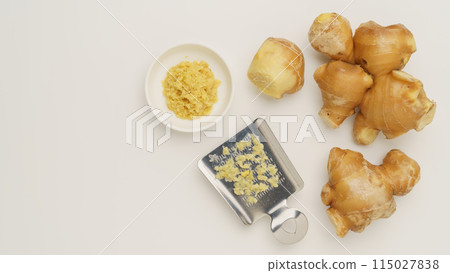 Ginger and grater | Grated ginger image 115027838