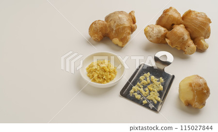 Ginger and grater | Grated ginger image 115027844