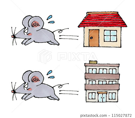 Rats escaping from the dwelling Rats escaping from the dwelling 115027872