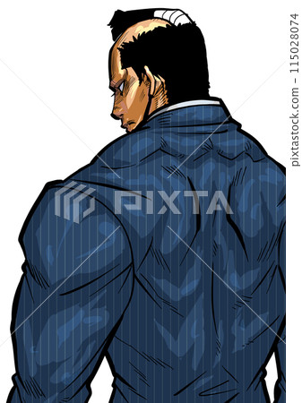 穿西裝的男人背影插畫 115028074
